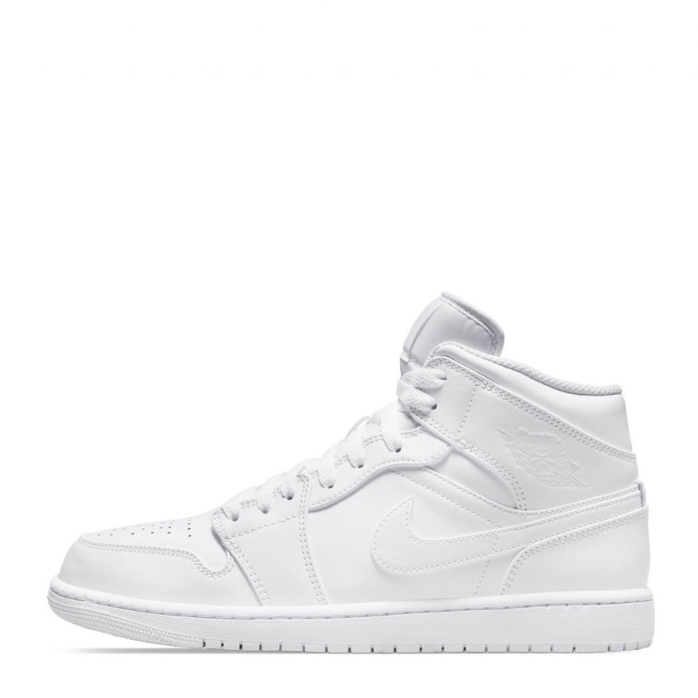 Jordan 1 Mid Triple White