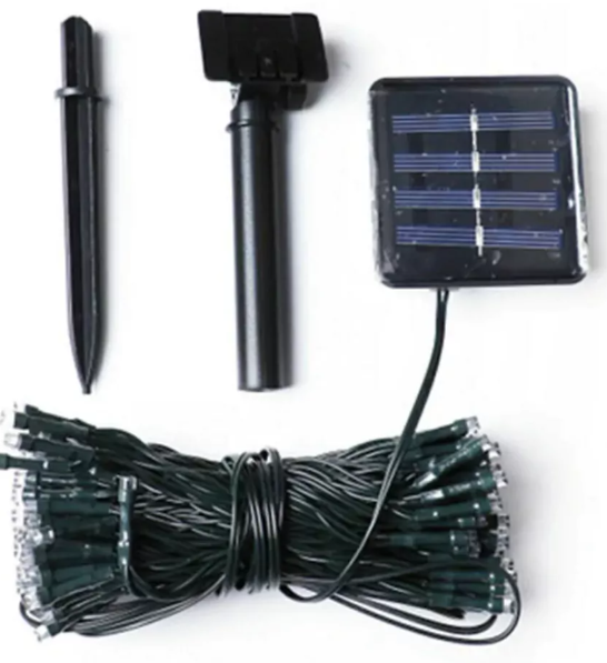 Guirnalda 100 LUCES LED SOLAR 10MTS (Amarillo cálido)