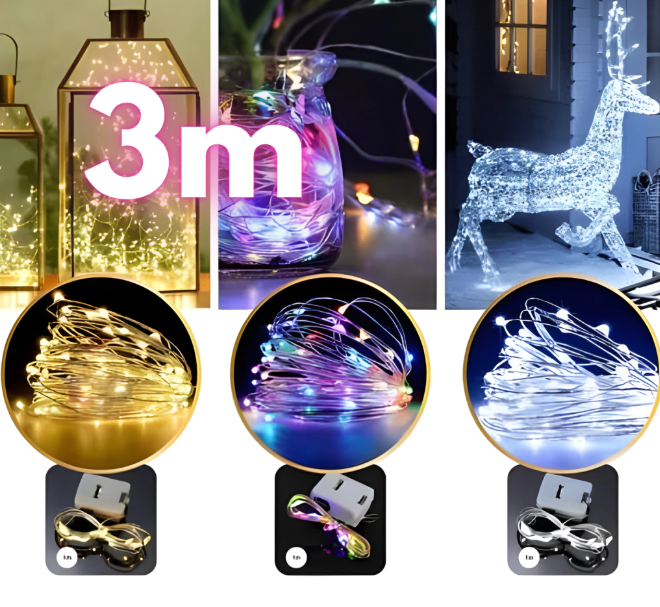Guirnalda Luz Led Alambre 3m 3 efectos