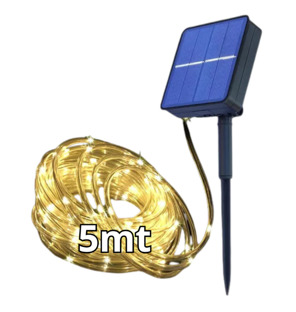 LUCES LED SOLAR LUZ 5MTS (Cálido)