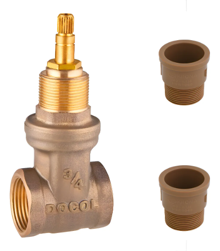 Registro Gaveta Docol Base 3/4 Com 2 Adaptadores Bronze Brilhante