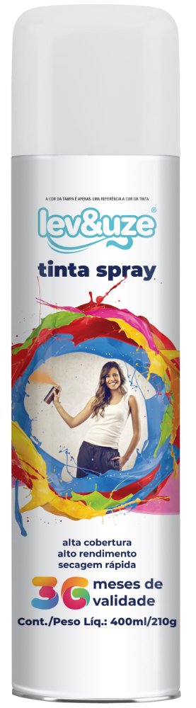 TINTA SPRAY USO GERAL 400ML BRANCO BRILHANTE - LEVEUZE