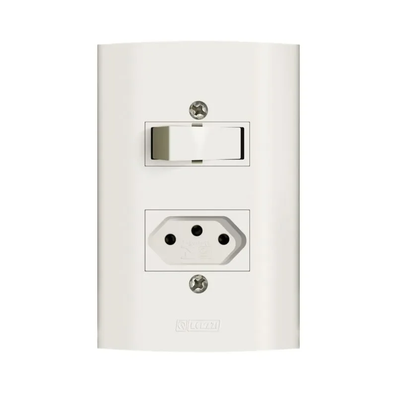 Interruptor Romazi Dunas Tomada 2P+T 10A 50V Branco
