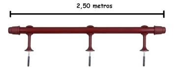 Kit Varão Simples Grosso 2 Metros 28mm Para Cortina Cores Cor Marfim