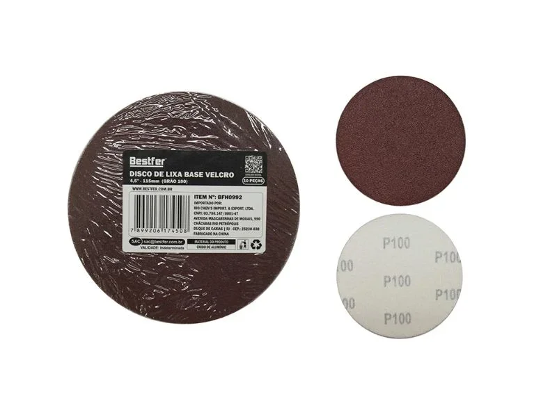 DISCO LIXA BESTFER C/VELCRO 115MM G100