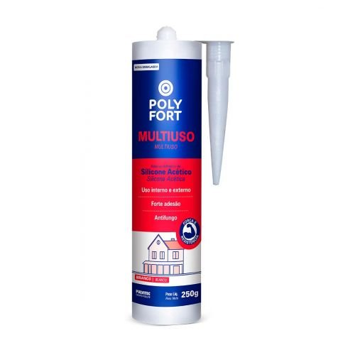 Silicone Acético Multiuso Polyfort 250g Branco Pulvitec - 109657