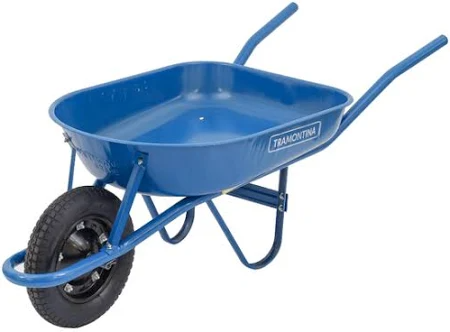 Carro de Mão Caçamba Rasa Completo 50L Azul Tramontina