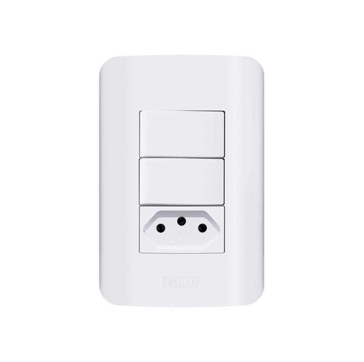 INTERRUPTOR 2 TECLA+1TOM 10A MODULAR BRANCO CANOA -CANOA