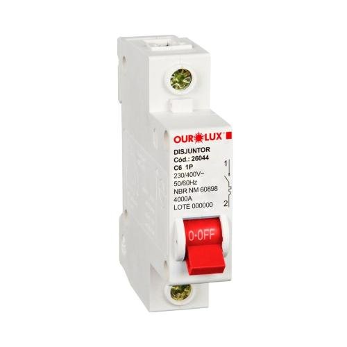 Disjuntor Ourolux Din, 1p, 25a, Curva C