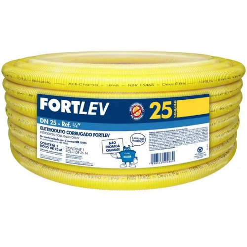 Eletroduto Corrugado Fortlev 25mm x 50m