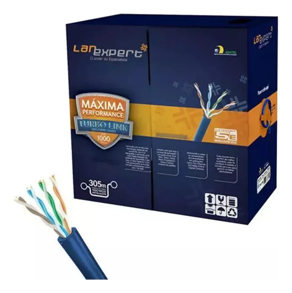 Cabo De Rede Lan Expert Turbo Link Cat5e Utp 305m Az