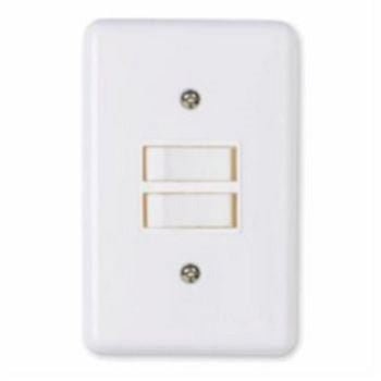 Interruptor 4x2 2 Teclas Simples 6A Stylus Branco - Ref.2018 - ILUMI