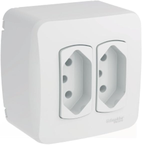 Caixa Sobr Dxmlz 2 Tomadas Br 2P+T 10A - Schneider Electric, Schneider Electric, Branco