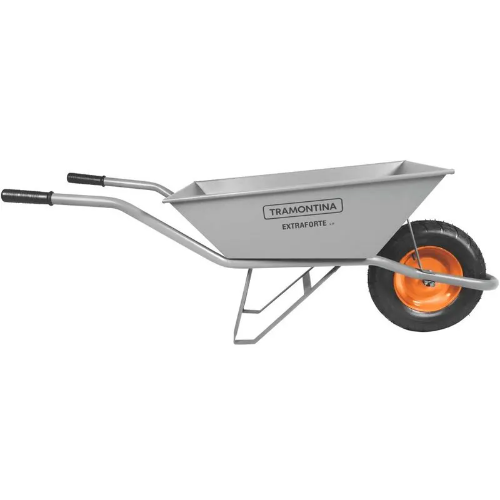 Carro de Mão Extraforte com Caçamba Extraforte e Braço Metálico Cinza 65L - 77714435 - Tramontina