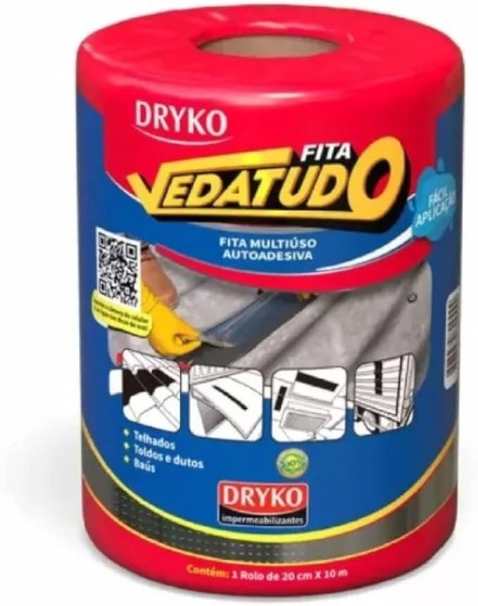 Fita Manta Asfáltica 20X10m Multiuso Veda Tudo - Dryko