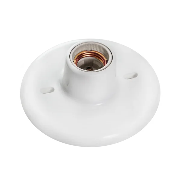 Plafon Com Bocal Porcelana 100w E27branco Plafonier