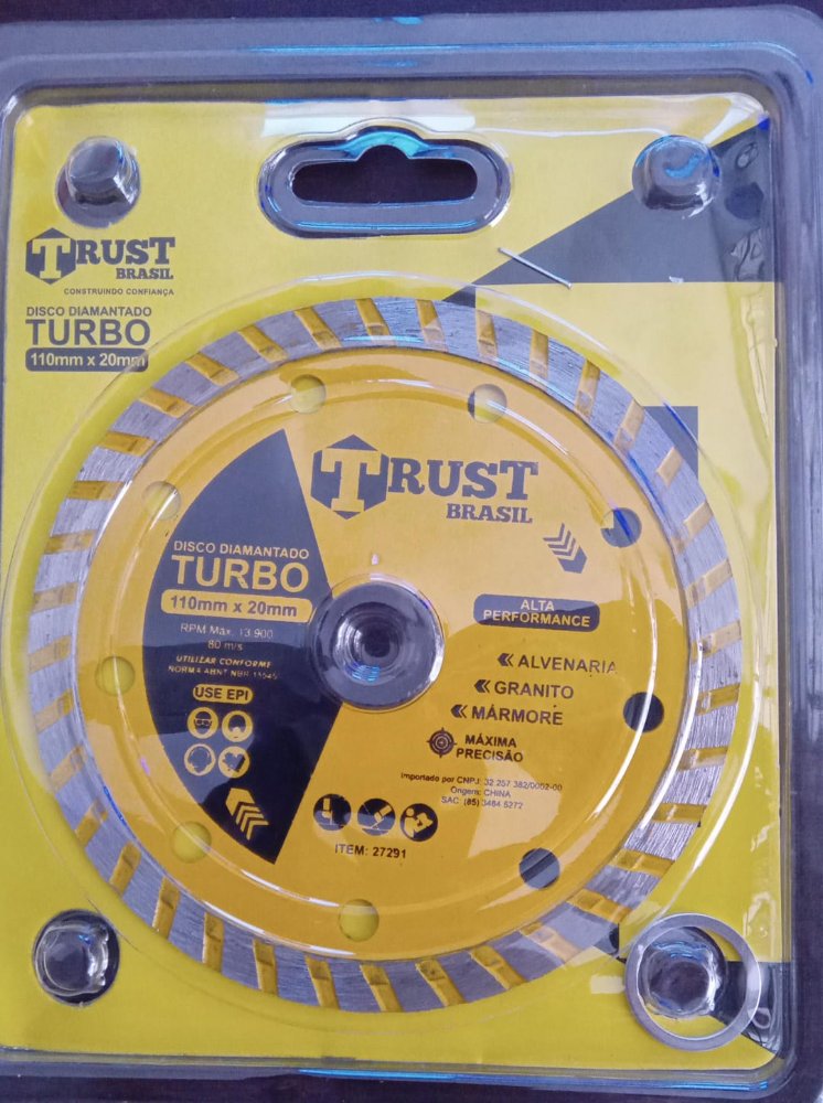 disco diamantado 110mm x  20mm turbo trust