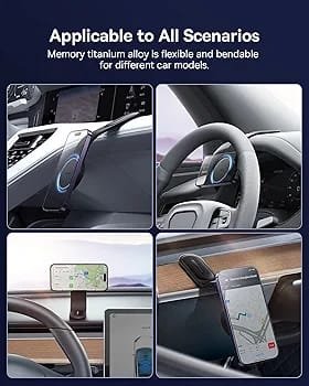 Base magnética para fijar el celular en el carro.