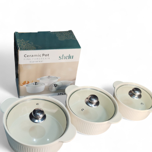 Juego de Ollas de Cerámica en Porcelana Fina KT-XLC16