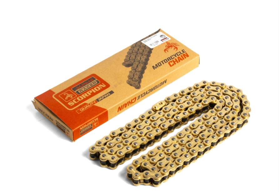 CADENA 520H-120L ORRINADA DORADA