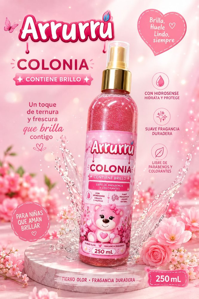 Colonia arrurru con brillos X 250 ml