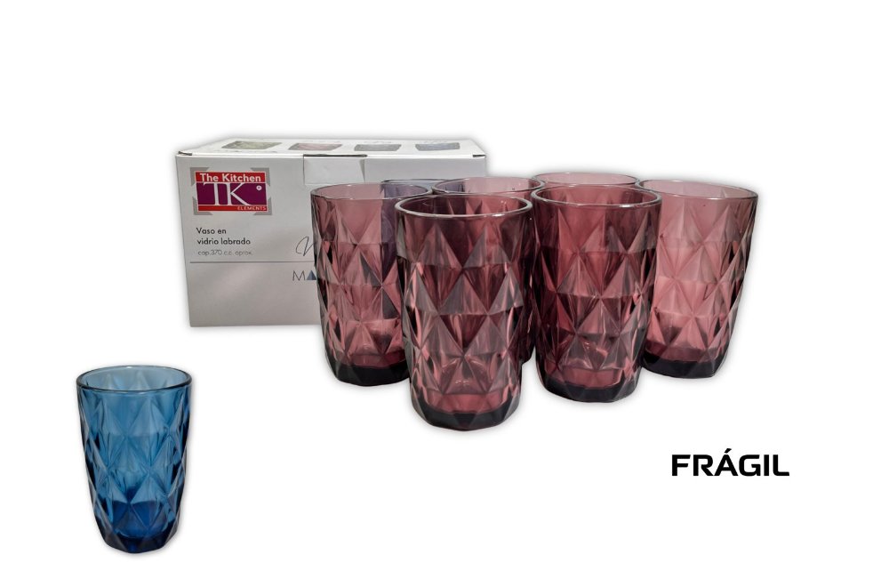 VASO X 6 360 ML DE COLOR