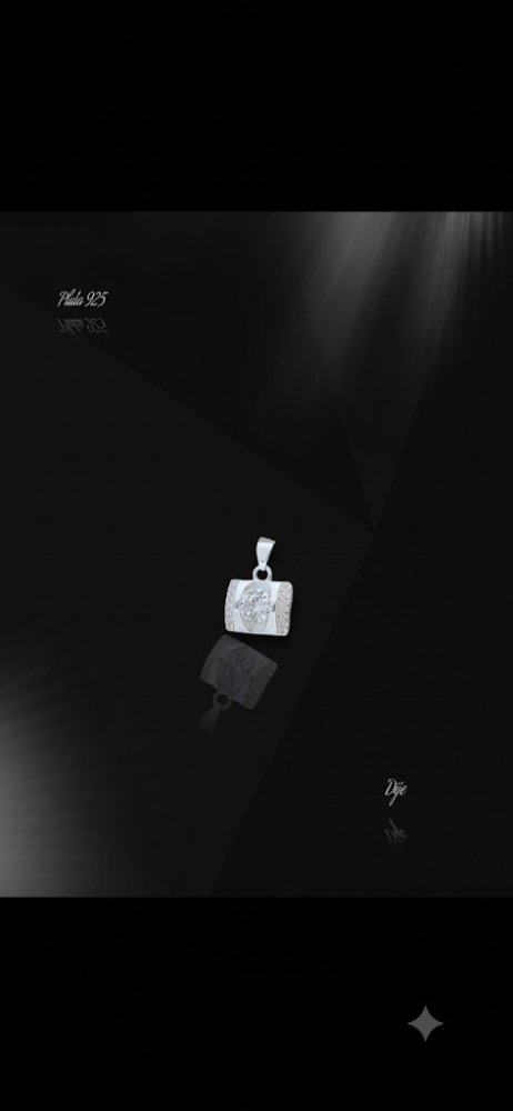 DIJE DE PLATA - CUADRADO CON PIEDRAS - D-0012