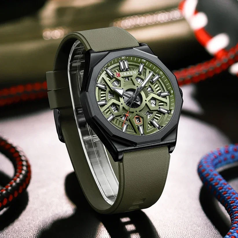 Reloj-Verde-Curren-8437