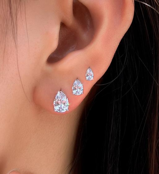 Aretes de plata-5mm*7mm-Plata-SE127-M- 5x7