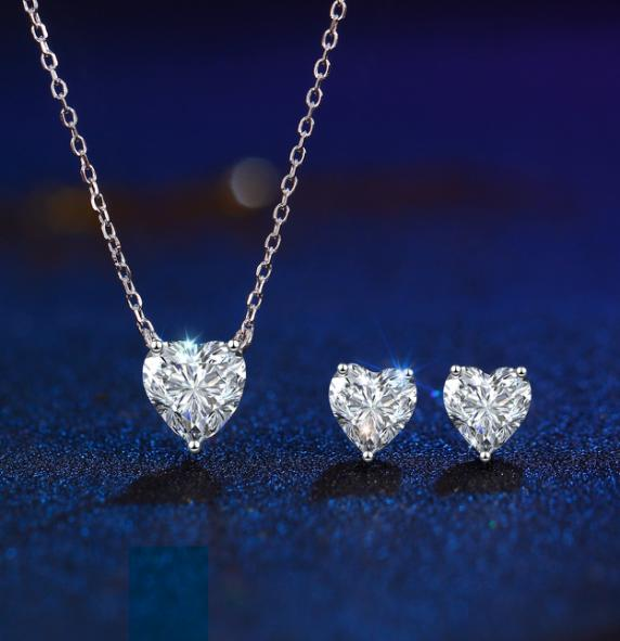 Set (cadena y aretaes)-41+5cm-Plata-ST022