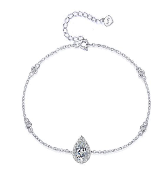 Pulsera de plata-17cm +3cm-Plata-SB022- Waterdrop