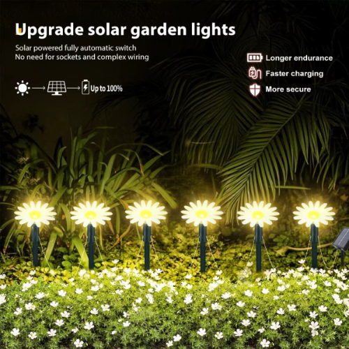 Guirnalda solar margaritas estaca
