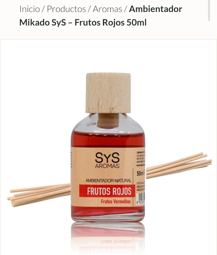 Mikado frutos rojos ambientador sys 50 ml.