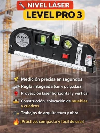 Easy Fix Laser nvel huincha de medir Level Pro3