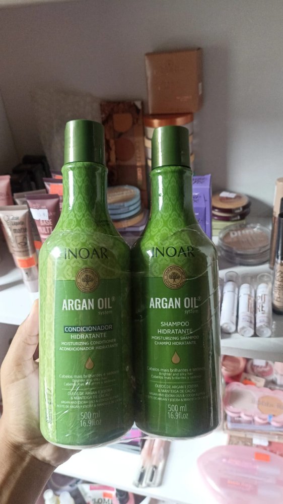 kit de shampoo e condicionador profissional argan inoar 500ML