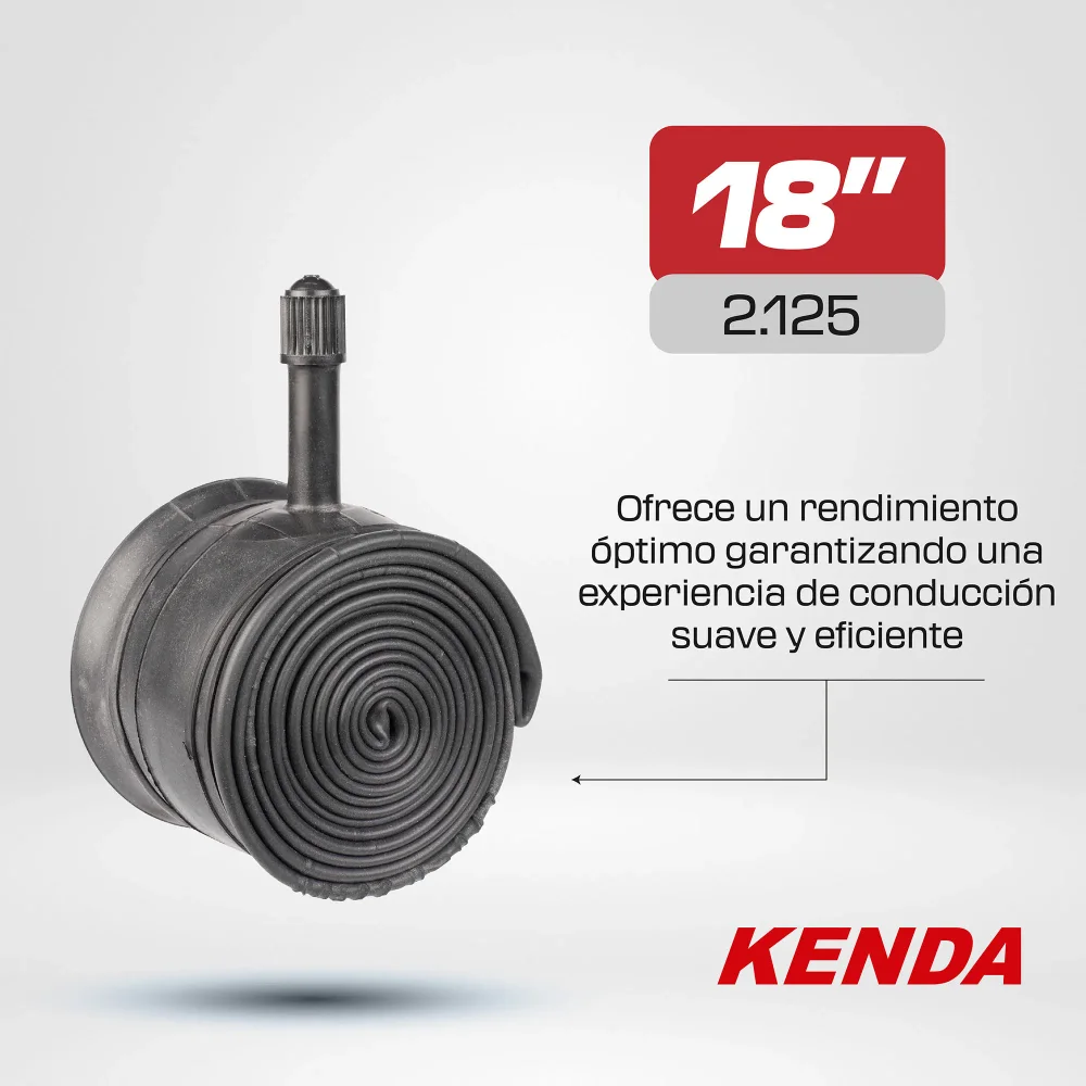 Camara para bicicleta 18 x 2.125 valvula americana moldeada de 33mm Kenda