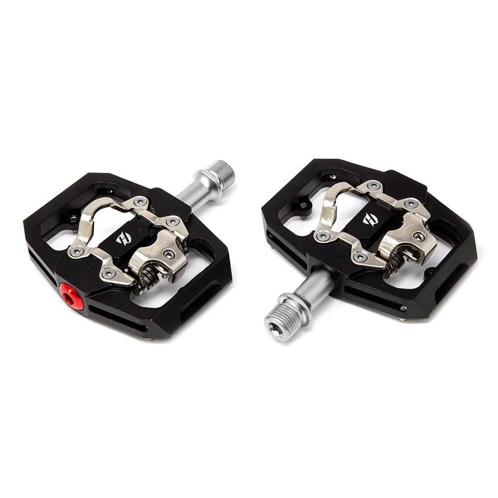 PEDAL DE CONTACTO EN ALUMINIO DUAL MTB CON ENGANCHE Y CALAS SPD, 2 BALEROS SELL COLOR