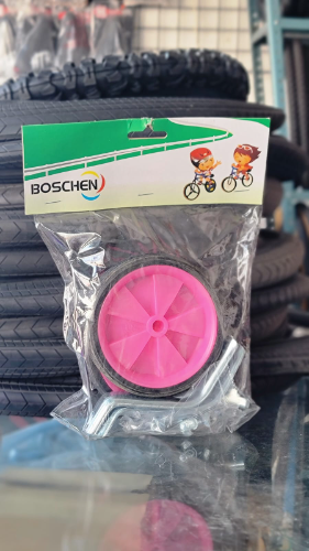 Rueda lateral para bicicleta 12 6.5cm rosa infantil cristal Boschen