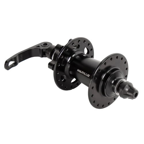 Maza delantera para bicicleta 36H x 14G 135mm freno de disco 6 tornillos aluminio con bloqueo negro
