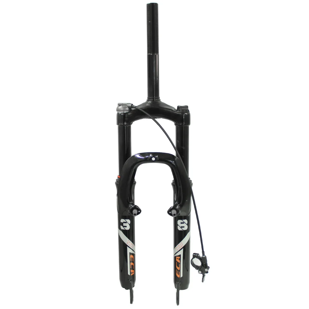 Tijera para bicicleta 24 suspension 25.4 mm FE con rosca bloqueo remoto resorte helicoidal negra