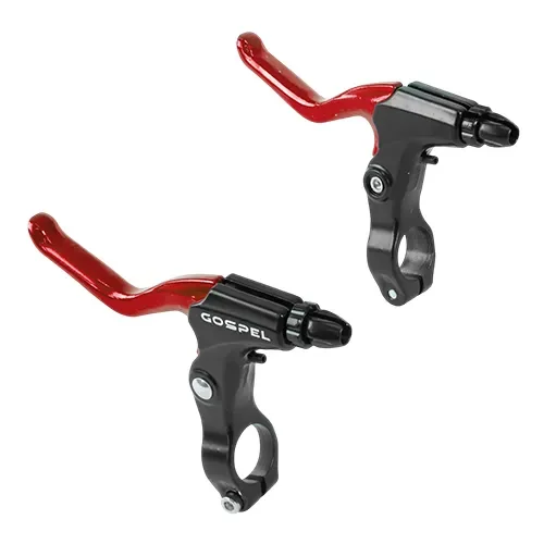 Palancas de freno para bicicleta de montaña aluminio negro / rojo
