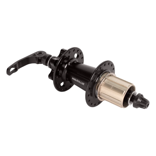 Maza trasera para bicicleta 36H x 14G 135mm de casette 8 - 11V freno de disco 6 tornillos aluminio con bloqueo negro