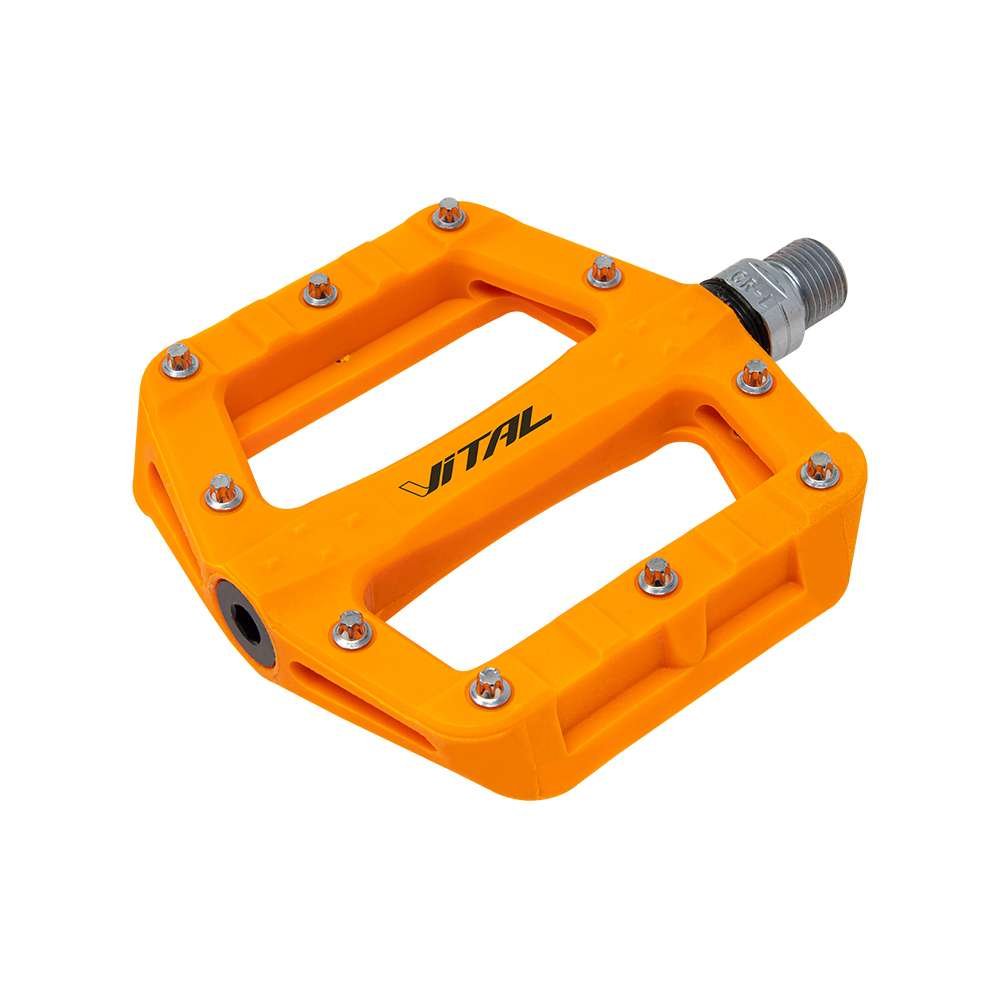 PEDALES 9/16 NYLON PIN MET NARANJA VITAL VARIOS