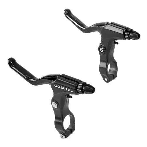 Palancas de freno para bicicleta de montaña aluminio negro Gospel