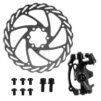 Caliper para Freno de Disco Trasero BENOTTO Mecanico Aluminio Negro con Disco Rotor 160mm con 6 Tornillos 25mm Blister JAK-5 (8 Piezas)