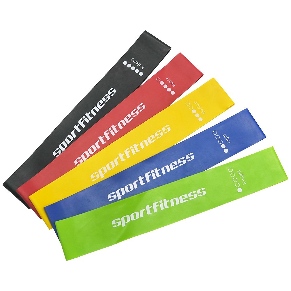 SET DE BANDAS ELASTICAS EN LATEX (SETx5) EB-L-003C SPORTFITNESS