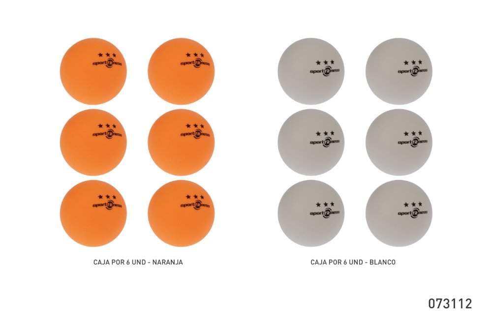 KIT DE PELOTAS PARA PING PONG 40MM (KITx6 UNDS) SPORTFITNESS