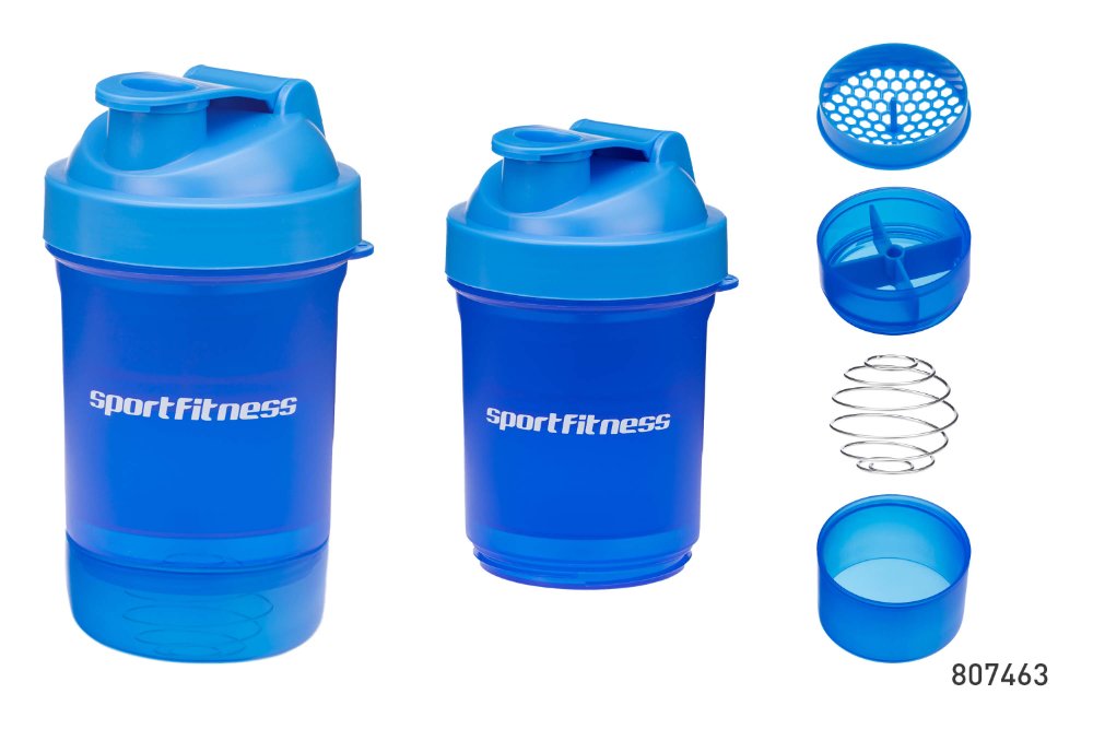 SHAKER CON COMPARTIMIENTOS 400ML PVDB002 SPORTFITNESS