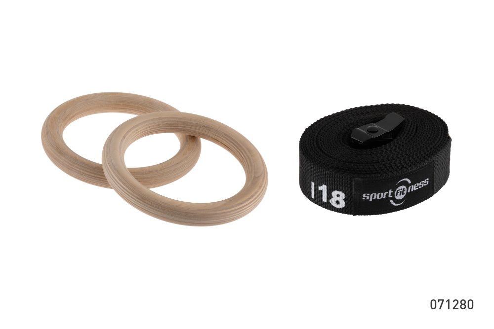 SET DE ANILLOS EN MADERA PARA GIMNASIA GMR-W-002 SPORTFITNESS