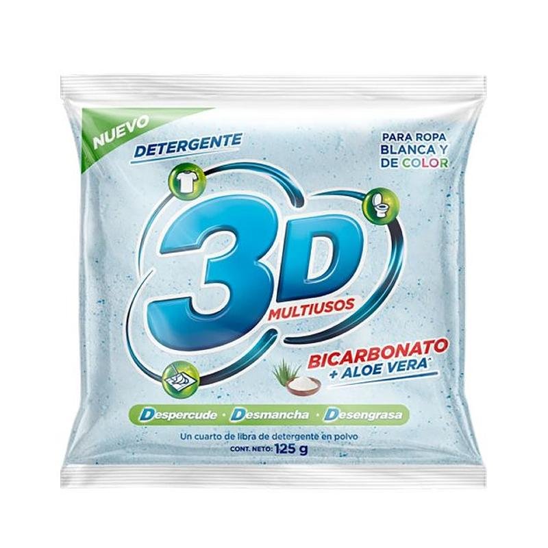 3D DETERGENTE POLVO MULTIUSOS MANZANA 125G